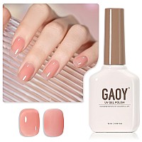 Gaoy Jelly Nude Gel Nail Polish 16Ml Sheer Pink Translucent Gel Polish Uv Light Cure For Nail Art Diy 1714 Melon Pink