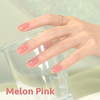 Gaoy Jelly Nude Gel Nail Polish 16Ml Sheer Pink Translucent Gel Polish Uv Light Cure For Nail Art Diy 1714 Melon Pink