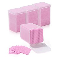 Teoyall Lint Free Nail Wipes 800 Pcs Nonwoven Fabric Nail Cleaning Pads Pink Lash Extensions Glue Cleaning Wipes Nail Salon Su