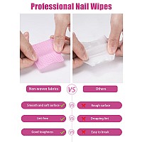 Teoyall Lint Free Nail Wipes 800 Pcs Nonwoven Fabric Nail Cleaning Pads Pink Lash Extensions Glue Cleaning Wipes Nail Salon Su