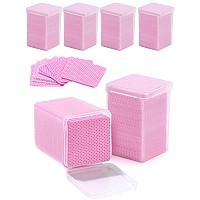 Teoyall Lint Free Nail Wipes 1200 Pcs Nonwoven Fabric Nail Cleaning Pads Pink Lash Extensions Glue Cleaning Wipes Nail Salon S