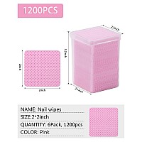 Teoyall Lint Free Nail Wipes 1200 Pcs Nonwoven Fabric Nail Cleaning Pads Pink Lash Extensions Glue Cleaning Wipes Nail Salon S