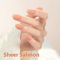 Gaoy Jelly Nude Gel Nail Polish 16Ml Sheer Peach Translucent Gel Polish Uv Light Cure For Nail Art Diy 1715 Sheer Salmon