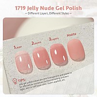 Gaoy Jelly Nude Gel Nail Polish 16Ml Sheer Pink Translucent Gel Polish Uv Light Cure For Nail Art Diy 1719 Blush Pink