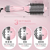 Dual Voltage Hair Dryer Brush Pritech Hot Air Brush 110V120V220V240V Ionic 1000W Blow Dryer Brush 4 In 1 Styler One Step Vo