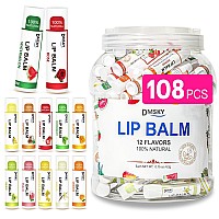 Dmsky Lip Balm Bulk 108 Pack Lip Balm Hydrating With Vitamin E And Coconut Oil 12 Flavors Lip Moisturizer Treatment Party Fa