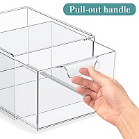 Spacehacks 4 Pack Stackable Makeup Organizer And Storage Acrylic Organizersclear Plastic Storage Drawer With Handles For Vanit