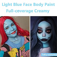 Go Ho Creamblendable Light Blue Face Paint Stick 106 Ozfullcoverage Pale Blue Face Body Paint Stick For Halloween Cosplay