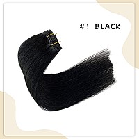 Clip In Human Hair Extensions 16 Inch 70G 7Pcs Jet Black 100 Real Human Hair Clip In Extensions Skin Weft Natural Human Hair E