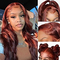 Clong Reddish Brown Lace Front Wigs Human Hair Pre Plucked 33B13X4 Body Wave Copper Wig Auburn Colored Human Hair Lace Front Wi