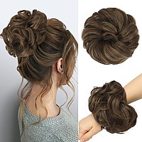 Feshfen Messy Hair Bun Hair Pieces Wavy Curly Large Hair Bun Scrunchies Extensions Synthetic Chignon Hairpieces For Women Girls