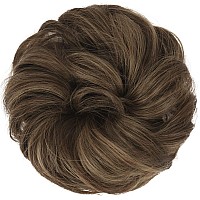 Feshfen Messy Hair Bun Hair Pieces Wavy Curly Large Hair Bun Scrunchies Extensions Synthetic Chignon Hairpieces For Women Girls