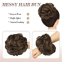 Feshfen Messy Hair Bun Hair Pieces Wavy Curly Large Hair Bun Scrunchies Extensions Synthetic Chignon Hairpieces For Women Girls