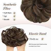 Feshfen Messy Hair Bun Hair Pieces Wavy Curly Large Hair Bun Scrunchies Extensions Synthetic Chignon Hairpieces For Women Girls