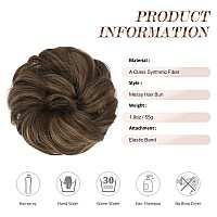 Feshfen Messy Hair Bun Hair Pieces Wavy Curly Large Hair Bun Scrunchies Extensions Synthetic Chignon Hairpieces For Women Girls