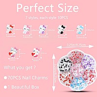 70 Pcs Nail Charms Tembelle Slime Charms Resin Flatbacks 3D Nail Charms For Nail Art Decorations Supplies Diy Art Nailhair C