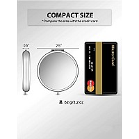 Getinbulk Compact Mirror Bulk Set Of 2 Doublesided 1X2X Magnifying Purse Pocket Makeup Mirrorsround Silver