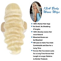 Alipeacock 613 Blonde Lace Front Wig Human Hair 13X4 Body Wave Lace Front Wigs Human Hair Pre Plucked With Baby Hair 150 Densit