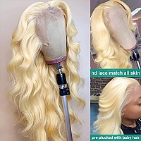 Alimoonbeam 613 Lace Front Wig Human Hair 13X4 Hd Blonde Lace Front Wigs Human Hair 180 Density 613 Hd Transparent Lace Frontal