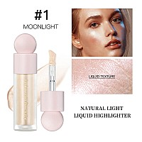 Meicoly Liquid Highlighter Long Lasting Liquid Luminizer Shimmer Stick Waterproof Smooth Highlight Face Illuminator Silky Natura