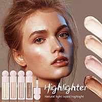 Meicoly Liquid Highlighter Long Lasting Liquid Luminizer Shimmer Stick Waterproof Smooth Highlight Face Illuminator Silky Natura