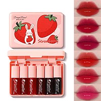 6 Colors Lip Stain Tint Set Korean Lip Gloss Watery Multiuse Lip Cheek Tint Moisturizing Mini Liquid Lipsticklonglasting