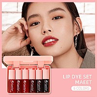 6 Colors Lip Stain Tint Set Korean Lip Gloss Watery Multiuse Lip Cheek Tint Moisturizing Mini Liquid Lipsticklonglasting