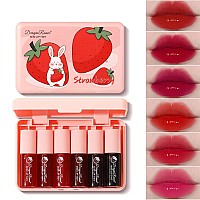 6 Colors Lip Tint Stain Set Korean Lip Gloss Tint Plumping Mini Liquid Lipstick Multiuse Lip And Cheek Tint Long Lasting Non