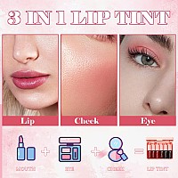 6 Colors Lip Tint Stain Set Korean Lip Gloss Tint Plumping Mini Liquid Lipstick Multiuse Lip And Cheek Tint Long Lasting Non