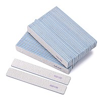 50 Pieces Rectangle Nail Files 100100 Grit Reusable Nail Buffers Double Sided Emery Boards Fingernail Files For Acrylic Nails