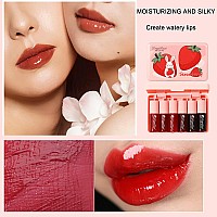 6 Colors Lip Tint Stain Set Korean Lip Gloss Mini Liquid Lipstick Lip And Cheek Tint Long Lasting Nonstick Cup Waterproof Ma