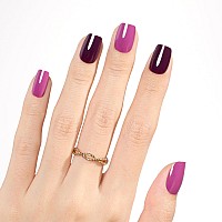 Beetles Press On Nail False Nail Tips With Nail Glue 2 Colors Short Square Fake Nails 56Pcs Dark Purple Nail Kit Dark Alien Mi