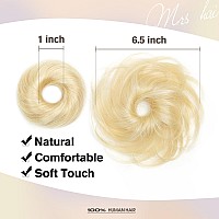 Isheeny Messy Bun Hair Piece Blonde 100 Real Human Hair Tousled Updo Extension Natural Curly Messy Bun With Elastic Band Hair