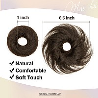 Isheeny Messy Bun Hair Piece Natural Curly Updo Extension With Elastic Band For Women Brown 100 Real Human Hair Tousled Bun