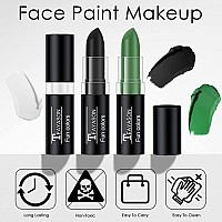 Freeorr 3 Colors White Black Green Face Body Paint Stick Eye Black Baseball Sticks Face Paint For Baseballfootballhalloweenc