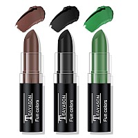 Freeorr 3 Colors Black Brown Green Face Body Paint Stick Eye Black Baseball Sticks Camo Face Paint For Baseballfootballhallow