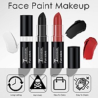 Freeorr 3 Colors White Black Red Face Body Paint Stick Eye Black Baseball Sticks Face Paint For Baseballfootballhalloween Acc