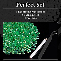 6000Pcs 4Mm Resin Rhinestones Bulk Dark Green Ab Flatback Round Jelly Rhinestones Bedazzling Non Hotfix Crystal Gems Large Quan