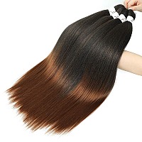 Prestretched Braiding Hair 4 Packs 24 Inch Ombre Brown Braiding Hair Yaki Straight Prestretched Ez Braids Hot Water Setting Om