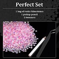 4000Pcs 4Mm Resin Rhinestones Bulk Light Pink Ab Flatback Round Jelly Rhinestones Bedazzling Non Hotfix Crystal Gems Large Quan