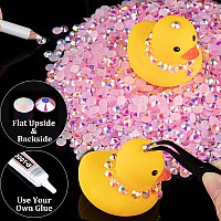 4000Pcs 4Mm Resin Rhinestones Bulk Light Pink Ab Flatback Round Jelly Rhinestones Bedazzling Non Hotfix Crystal Gems Large Quan