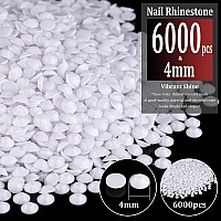 6000Pcs 4Mm Resin Rhinestones Bulk White Flatback Round Jelly Rhinestones Bedazzling Non Hotfix Crystal Gems Large Quantity Who