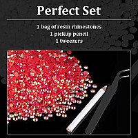 5000Pcs 5Mm Resin Rhinestones Bulk Red Ab Flatback Round Jelly Rhinestones Bedazzling Non Hotfix Crystal Gems Large Quantity Wh