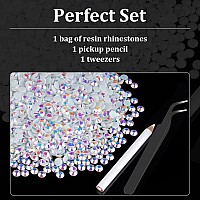 2500Pcs 5Mm Resin Rhinestones Bulk White Ab Flatback Round Jelly Rhinestones Bedazzling Non Hotfix Crystal Gems Large Quantity