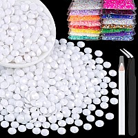 4000Pcs 4Mm Resin Rhinestones Bulk White Flatback Round Jelly Rhinestones Bedazzling Non Hotfix Crystal Gems Large Quantity Who