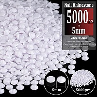 5000Pcs 5Mm Resin Rhinestones Bulk White Flatback Round Jelly Rhinestones Bedazzling Non Hotfix Crystal Gems Large Quantity Who