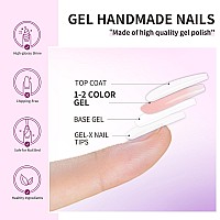 French Tip Press On Nails Short Showmore Baby Pink White Ombr Acrylic Fake Nails Medium Square Gradient Neutral Glue On Nails