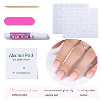 French Tip Press On Nails Short Showmore Baby Pink White Ombr Acrylic Fake Nails Medium Square Gradient Neutral Glue On Nails