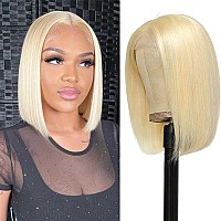 Utide 613 Blonde Bob Wig 13X4 Hd Lace Front Wig Human Hair Pre Plucked Lace Frontal Wigs 10 Inch Short Wigs Human Hair Free Part