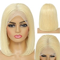 Utide 613 Blonde Bob Wig 13X4 Hd Lace Front Wig Human Hair Pre Plucked Lace Frontal Wigs 10 Inch Short Wigs Human Hair Free Part